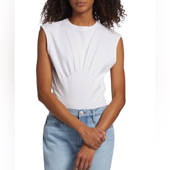 Frame Denim Tops - FRAME - SMOCKED SLEEVELESS TOP